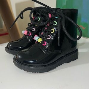 The Children's Place Black Kids Boots with Colorful Accents